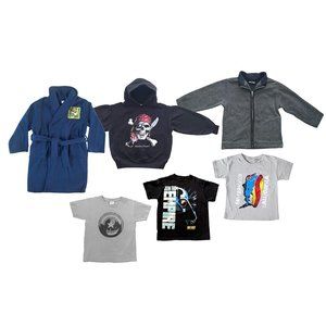 6 Pc. Bundle Boys Size Small/4 Mixed Bundle of 3 Shirts, Hoodie, Jacket and Robe